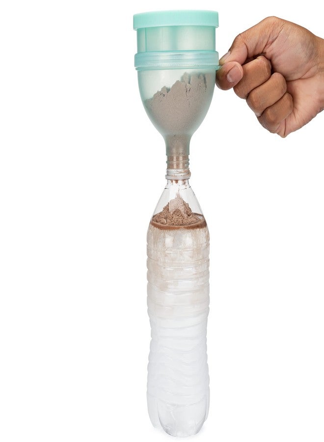 Hydra Cup [4 Pack Funnels for Filling Water Bottles with Protein Powder, 3 Compartment Pill Storage, Supplement Container Set to Go or Kitchen Use, Keychain for Shaker Cup - Image 3